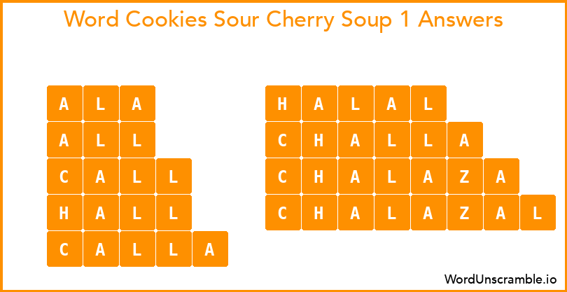Word Cookies Sour Cherry Soup 1 Answers