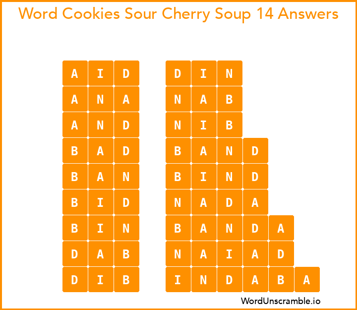 Word Cookies Sour Cherry Soup 14 Answers