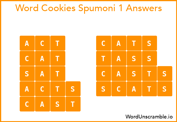 Word Cookies Spumoni 1 Answers