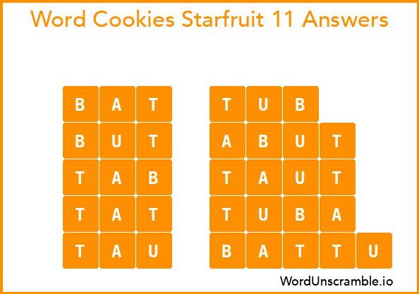 Word Cookies Starfruit 11 Answers