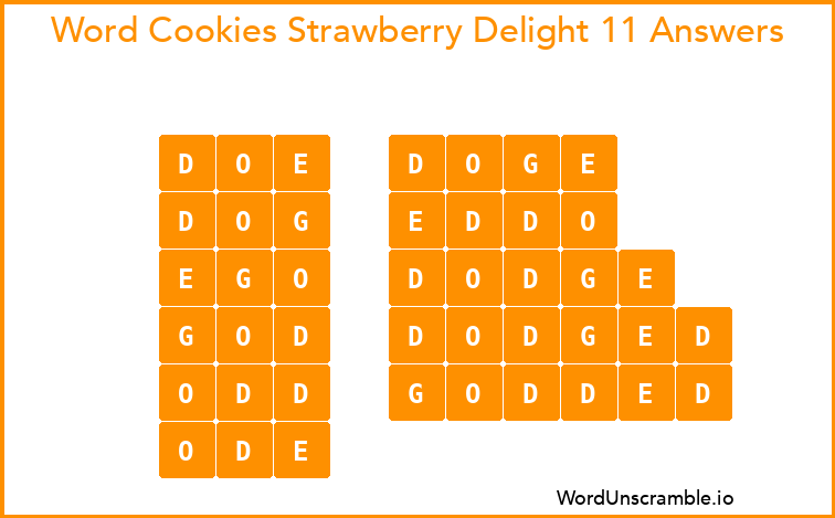 Word Cookies Strawberry Delight 11 Answers