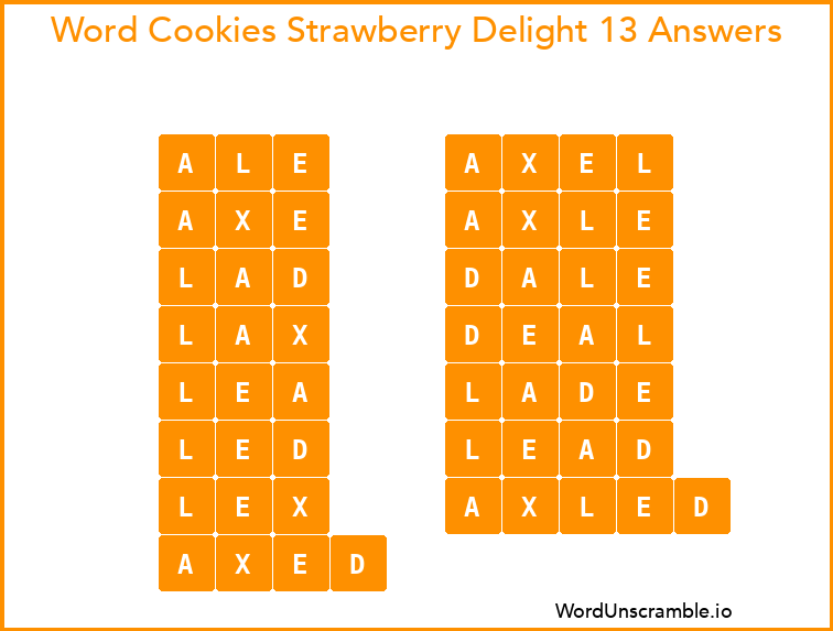 Word Cookies Strawberry Delight 13 Answers