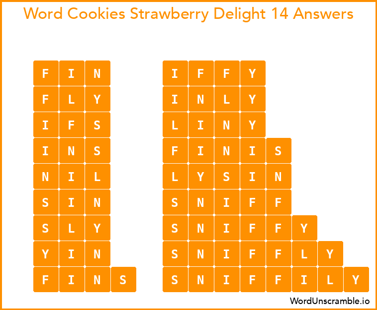 Word Cookies Strawberry Delight 14 Answers
