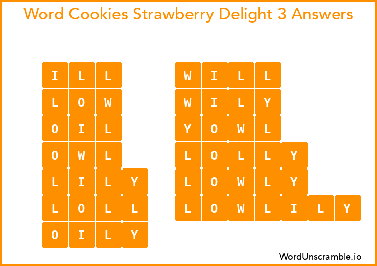 Word Cookies Strawberry Delight 3 Answers
