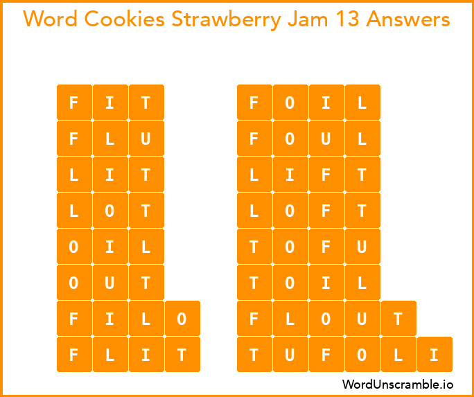 Word Cookies Strawberry Jam 13 Answers