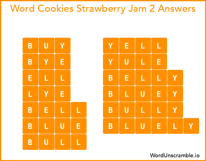 Word Cookies Strawberry Jam 2 Answers