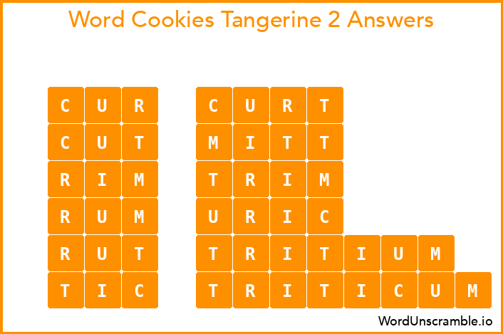 Word Cookies Tangerine 2 Answers