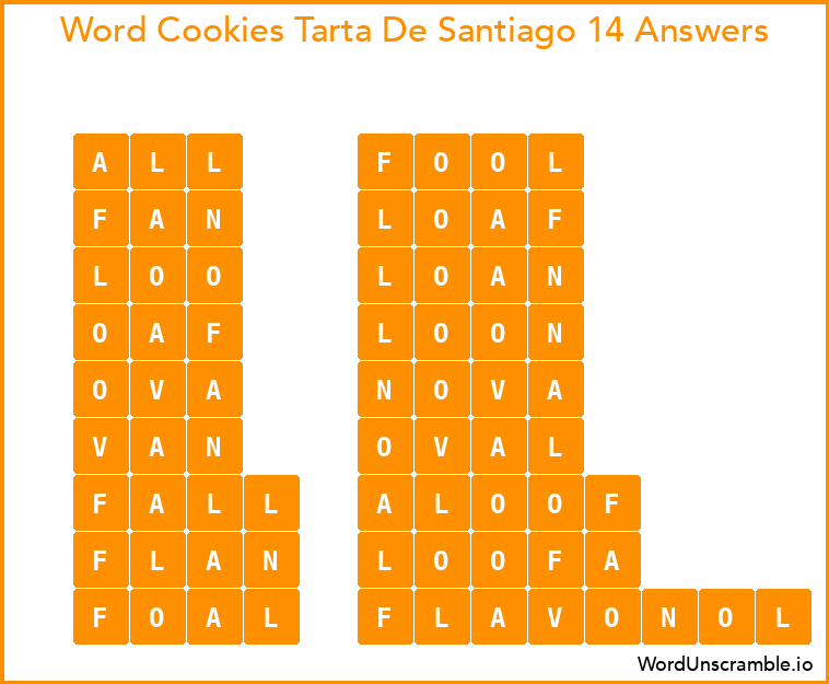 Word Cookies Tarta De Santiago 14 Answers