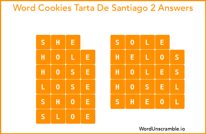 Word Cookies Tarta De Santiago 2 Answers