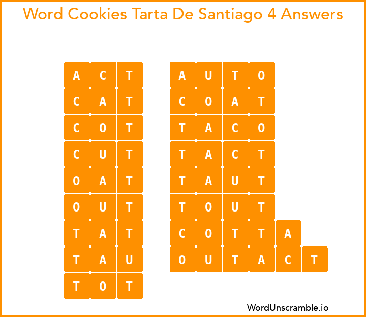 Word Cookies Tarta De Santiago 4 Answers