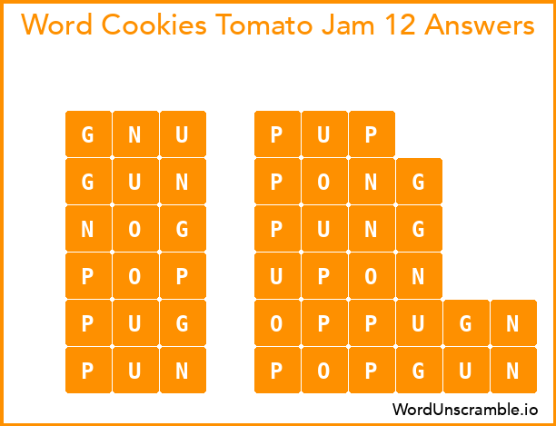 Word Cookies Tomato Jam 12 Answers