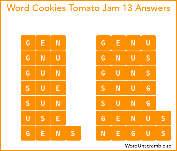 Word Cookies Tomato Jam 13 Answers