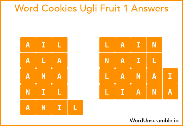 Word Cookies Ugli Fruit 1 Answers