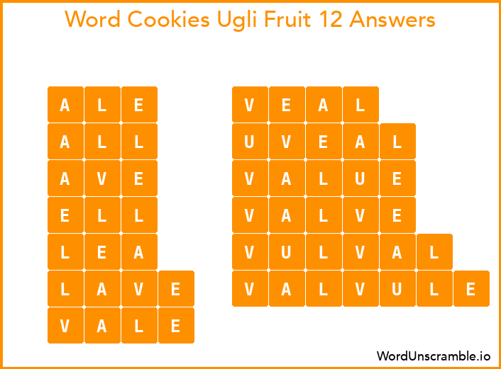 Word Cookies Ugli Fruit 12 Answers