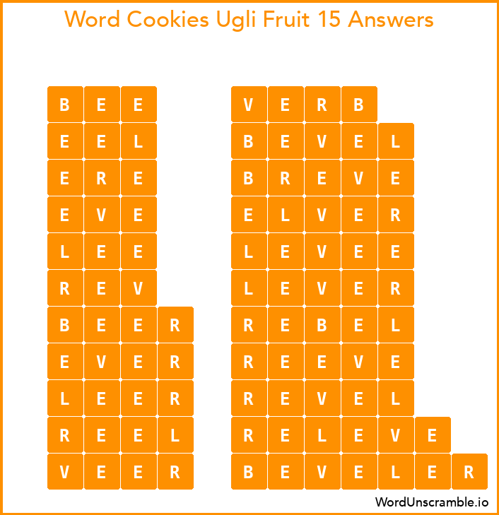 Word Cookies Ugli Fruit 15 Answers