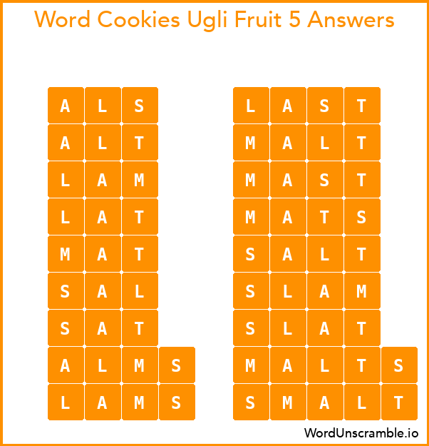 Word Cookies Ugli Fruit 5 Answers