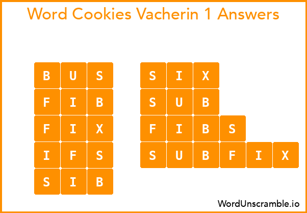Word Cookies Vacherin 1 Answers