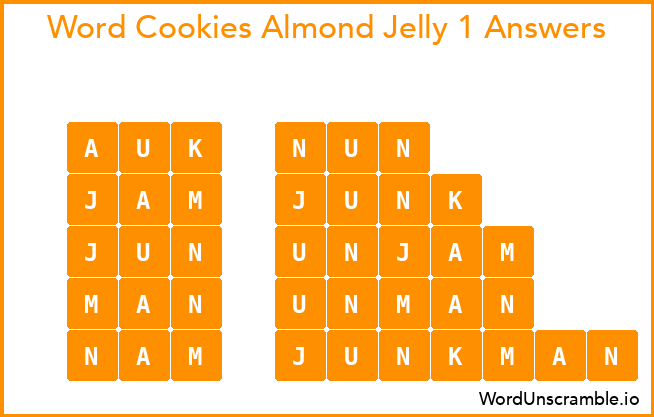 Word Cookies Almond Jelly 1 Answers