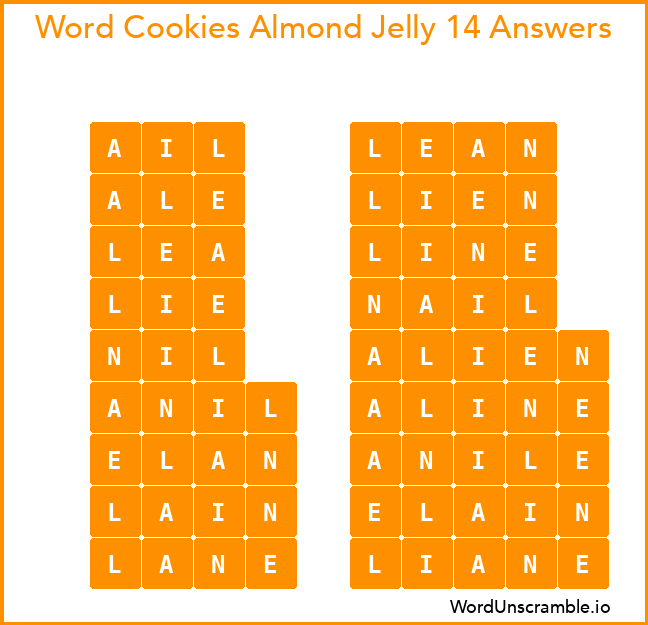 Word Cookies Almond Jelly 14 Answers