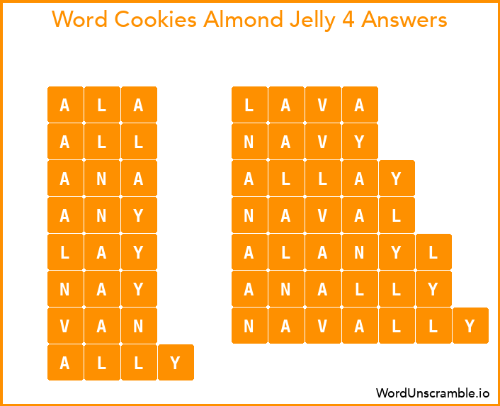 Word Cookies Almond Jelly 4 Answers