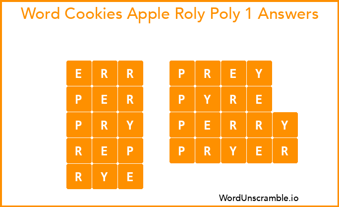 Word Cookies Apple Roly Poly 1 Answers