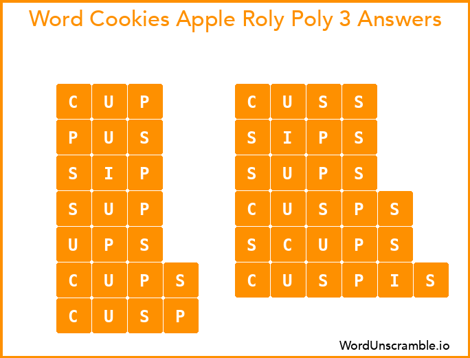 Word Cookies Apple Roly Poly 3 Answers