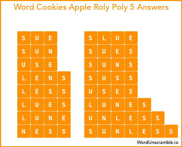 Word Cookies Apple Roly Poly 5 Answers