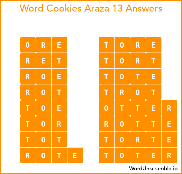 Word Cookies Araza 13 Answers