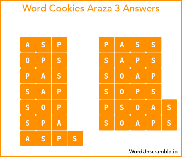 Word Cookies Araza 3 Answers