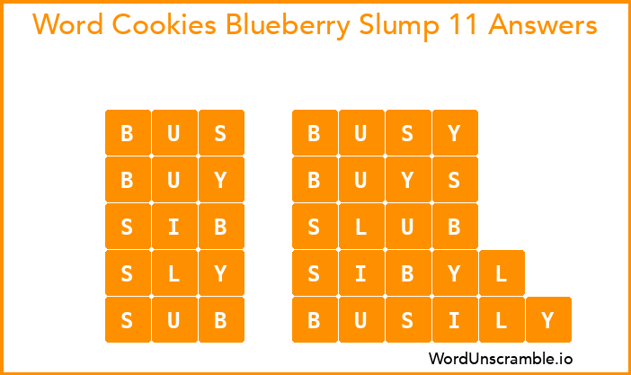 Word Cookies Blueberry Slump 11 Answers