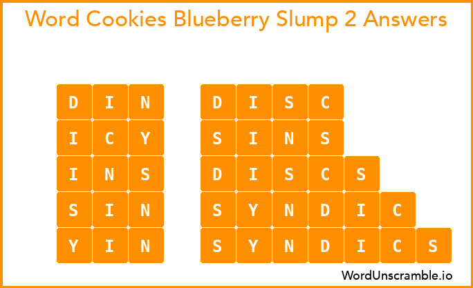 Word Cookies Blueberry Slump 2 Answers