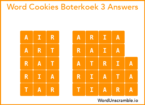 Word Cookies Boterkoek 3 Answers