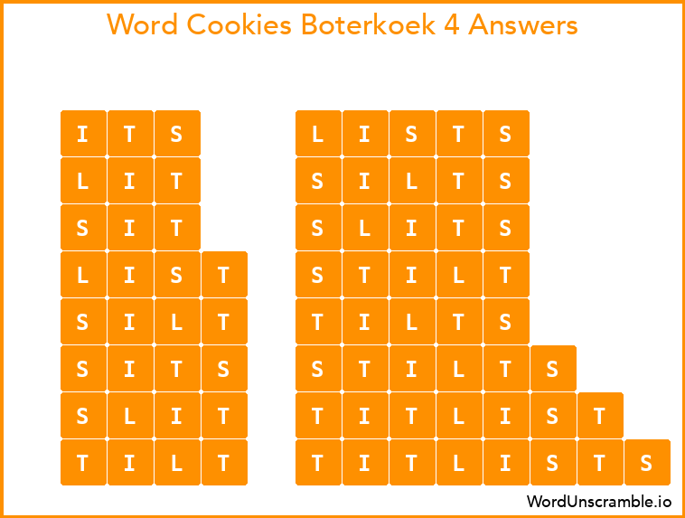 Word Cookies Boterkoek 4 Answers