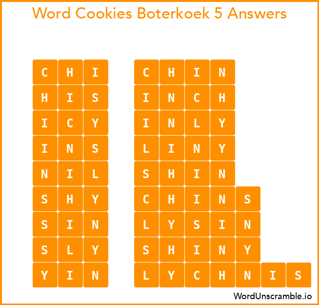 Word Cookies Boterkoek 5 Answers