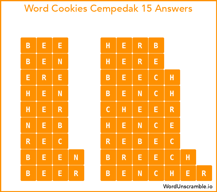 Word Cookies Cempedak 15 Answers