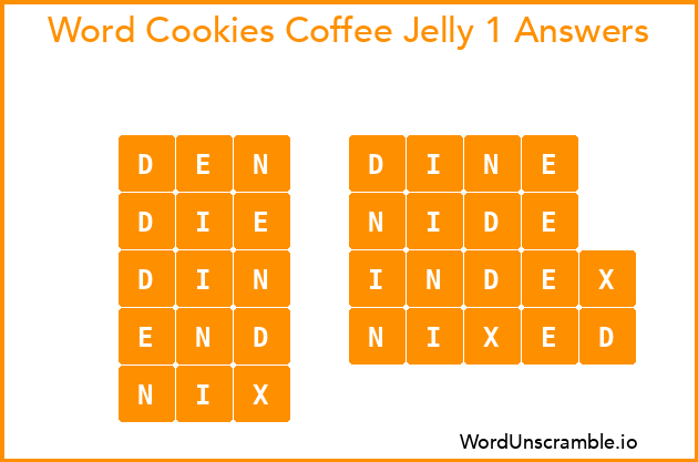 Word Cookies Coffee Jelly 1 Answers