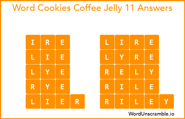 Word Cookies Coffee Jelly 11 Answers