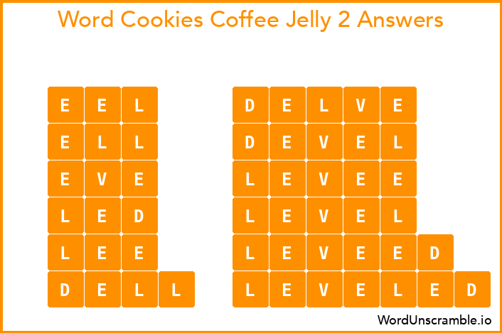 Word Cookies Coffee Jelly 2 Answers