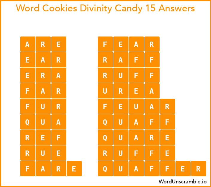 Word Cookies Divinity Candy 15 Answers