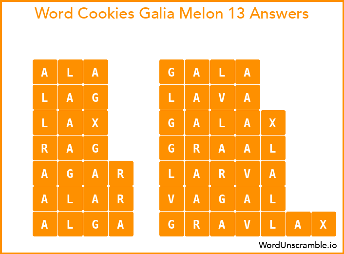 Word Cookies Galia Melon 13 Answers