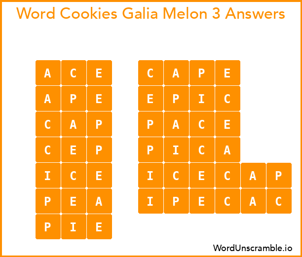 Word Cookies Galia Melon 3 Answers