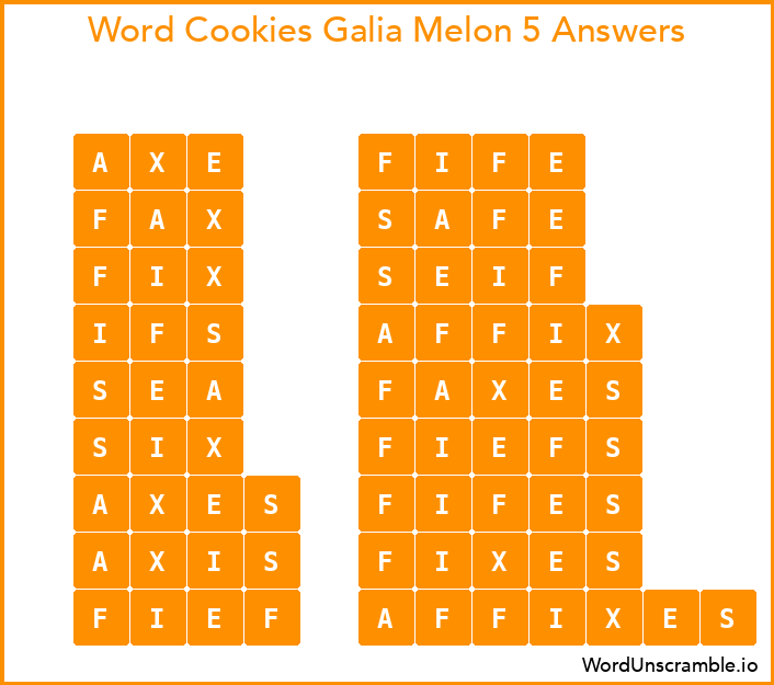 Word Cookies Galia Melon 5 Answers