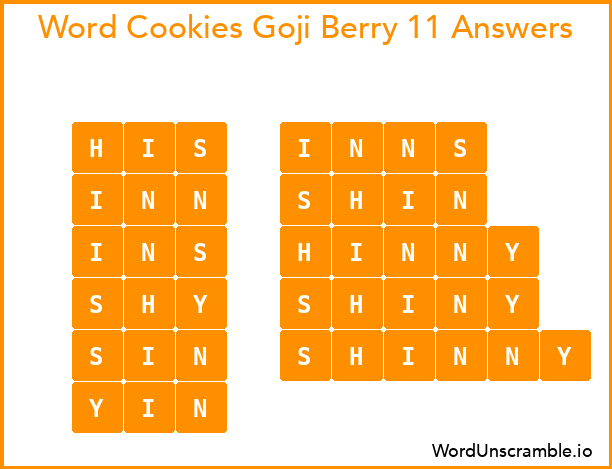 Word Cookies Goji Berry 11 Answers