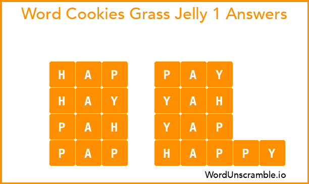 Word Cookies Grass Jelly 1 Answers