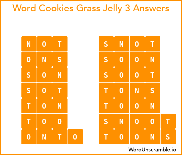 Word Cookies Grass Jelly 3 Answers