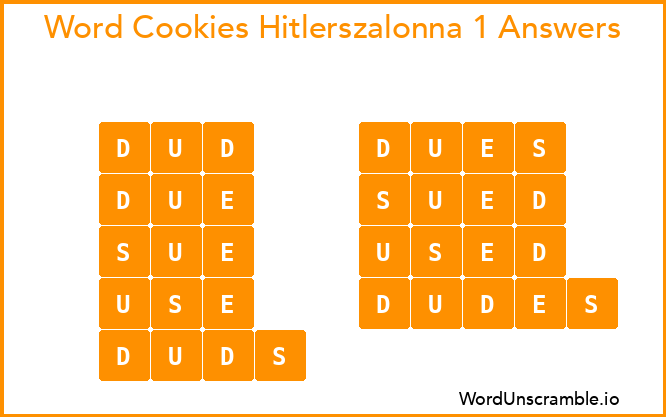 Word Cookies Hitlerszalonna 1 Answers