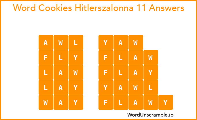 Word Cookies Hitlerszalonna 11 Answers