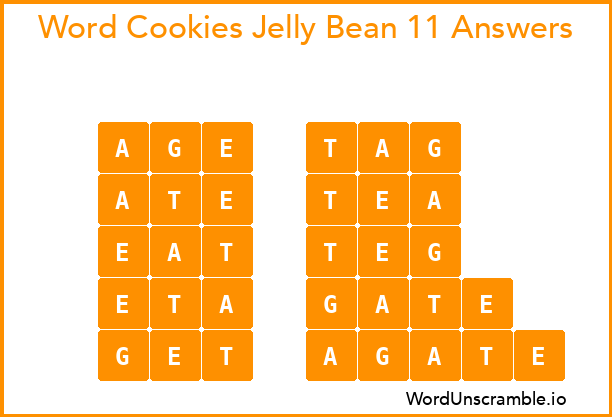 Word Cookies Jelly Bean 11 Answers