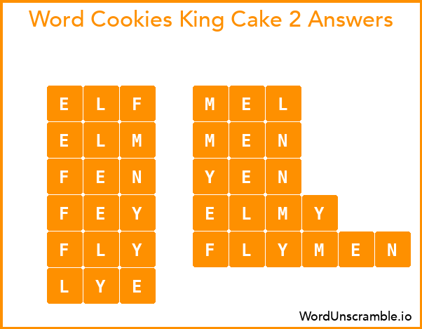 Word Cookies King Cake 2 Answers
