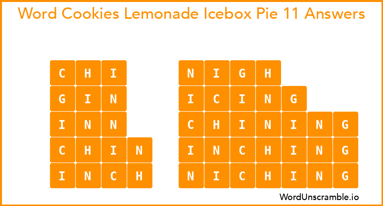 Word Cookies Lemonade Icebox Pie 11 Answers